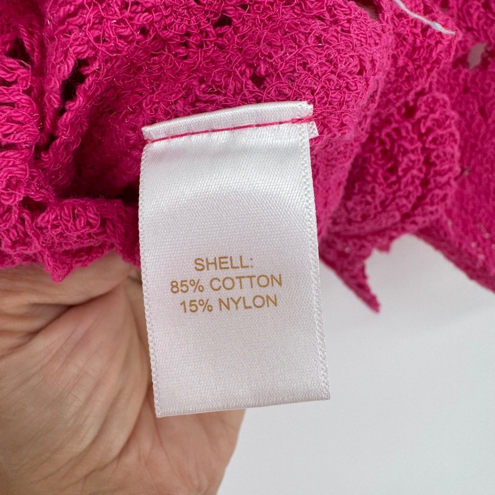 NWT Caroline Constas Pink Crochet Two-Piece Skirt Set Sleeveless Fuchsia Pink M - Picture 7 of 14